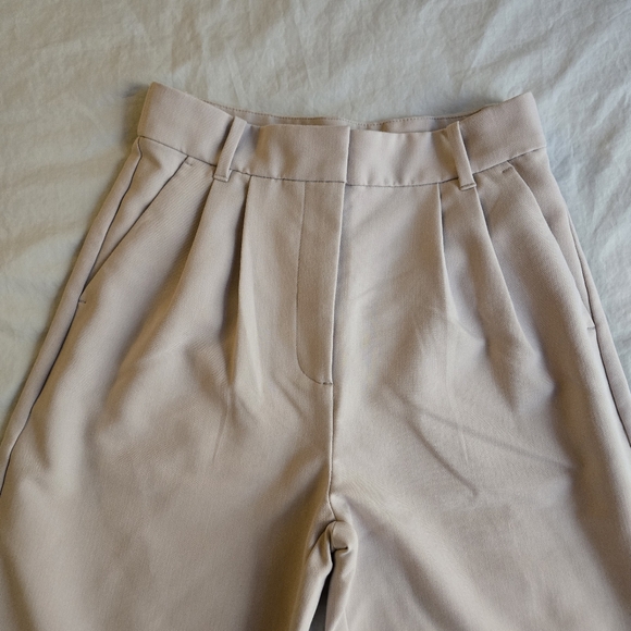 Abercrombie & Fitch Sloan High Rise Tailored Wide Leg pant sz 26 2 L light taupe - Picture 5 of 10